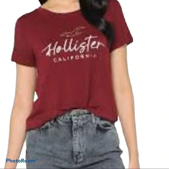Hollister red womens T-shirt  Sz S - Picture 1 of 11